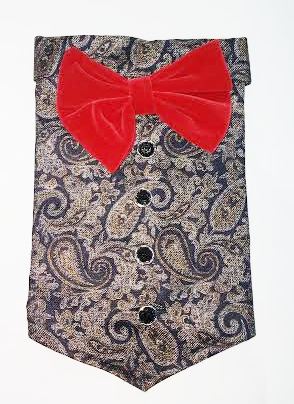 Canes Venatici Dog Long Red Bow Tie Large